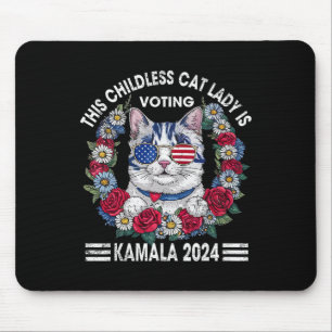 Kinderlose Katze Lady wählt Kamala Harris 2024 Mousepad