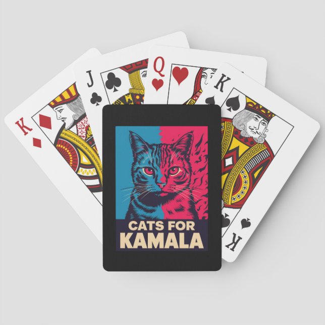 Kinderlose Katze Lady wählt Kamala Harris 2024 Spielkarten (Rückseite)