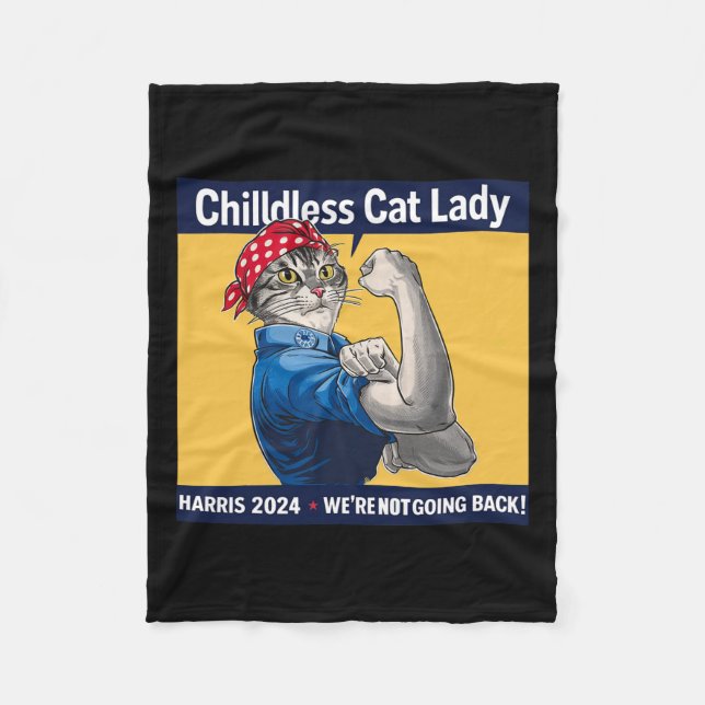 Kinderlose Katze Lady Wir gehen nicht zurück Kamal Fleecedecke (Vorderseite)