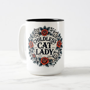 Kinderlose Katze Lady Zweifarbige Tasse
