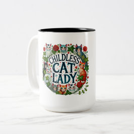 Kinderlose Katze Lady Zweifarbige Tasse