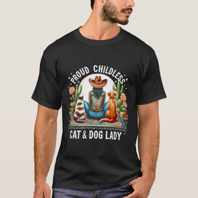 Kinderlose Katze und Amel; Hundin Kamala Harris An T-Shirt (Vorderseite)