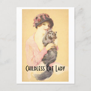 Kinderlose Katze Vintage Postkarte