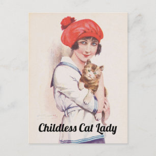 Kinderlose Katze Vintage Postkarte