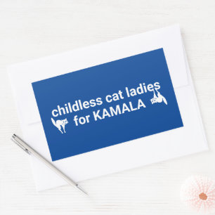 Kinderlose Katzen Damen für Kamala lustige Katzen Rechteckiger Aufkleber