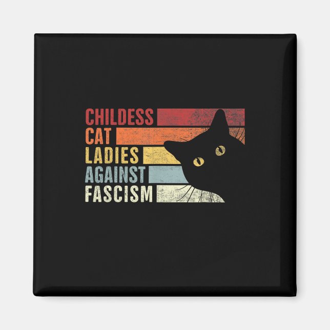 Kinderlose Katzen Frauen gegen den Faschismus Katz Magnet (Vorne)