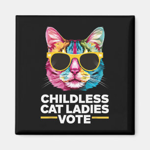 Kinderlose Katzen Frauen wählen Blau 1 Magnet