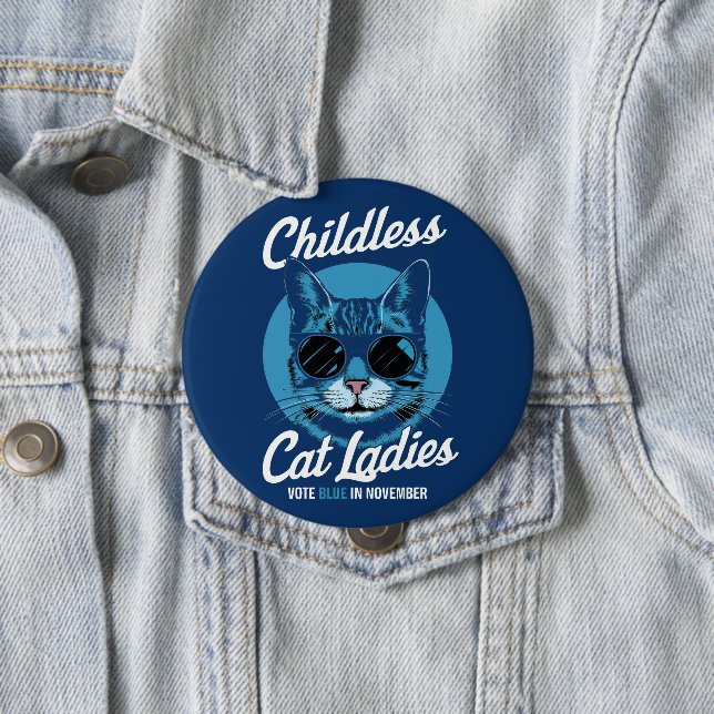 Kinderlose Katzen Frauen wählen Blaue Demokraten U Button (Beispiel)