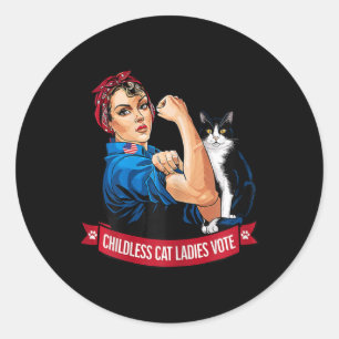 Kinderlose Katzen Frauen wählen Frauen Politische Runder Aufkleber