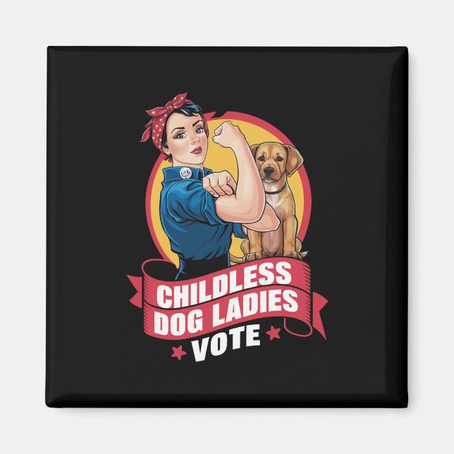 Kinderlose Katzen Frauen wählen Hund der Riveter H Magnet (Vorne)
