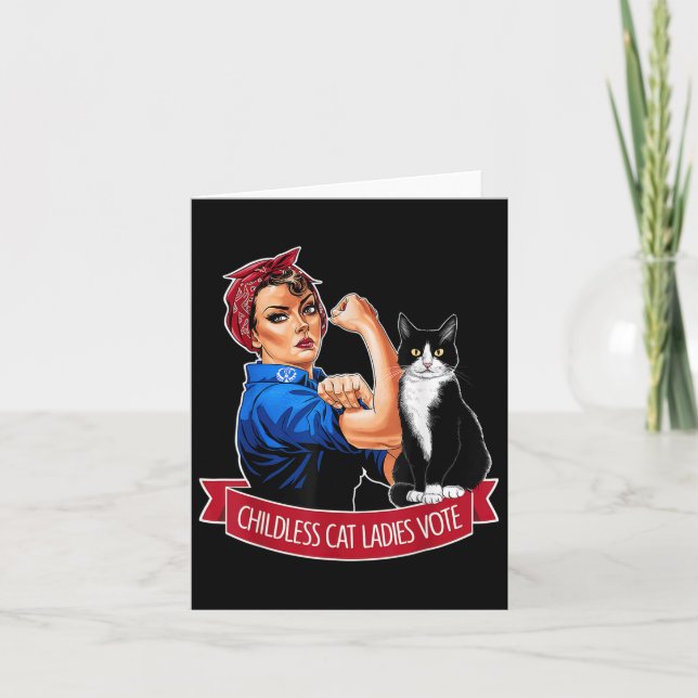 Kinderlose Katzen Frauen wählen Rosie The Riveter  Karte (Vorderseite)