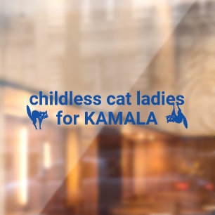 Kinderlose Katzen für Kamala lustige blaue Katzen Fensteraufkleber