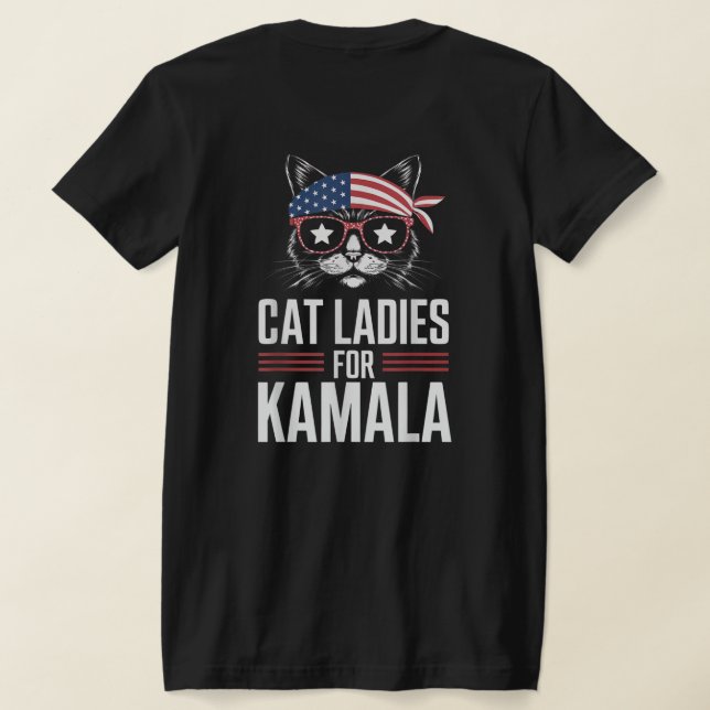 Kinderlose Katzen-Lady für Kamala 2024 T-Shirt (AblageHinten)
