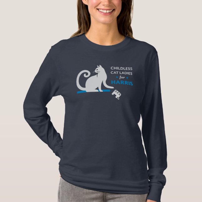 Kinderlose Katzen Ladys für Harris T - Shirt (Vorderseite)