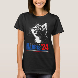 Kinderlose Katzen Ladys für Kamala Harris 24 US El T-Shirt