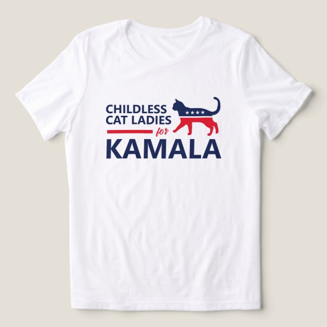 Kinderlose Katzen Ladys für Kamala Tri-Blend Shirt (Design Vorderseite)
