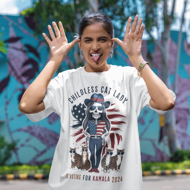 Kinderlose Katzenfrau für Kamala T-Shirt (Von Creator hochgeladen)