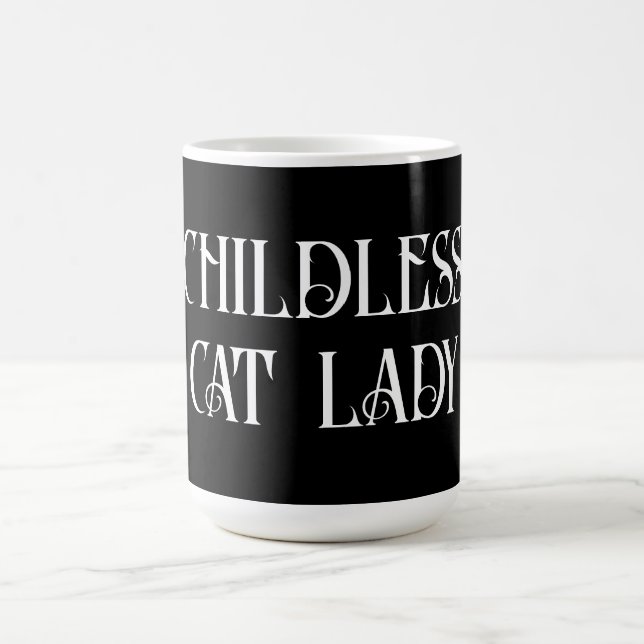 Kinderlose Katzenfrau Kaffeetasse (Mittel)