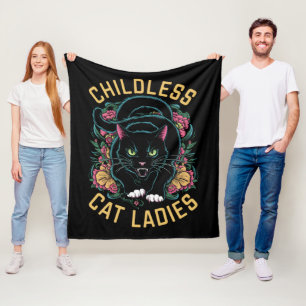 Kinderlose Katzenladies 2024 Feministin Fleecedecke