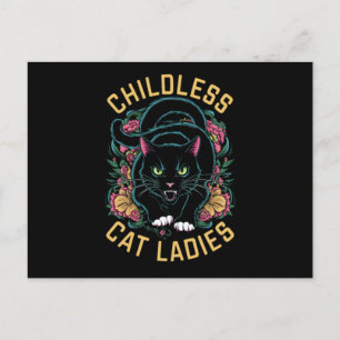 Kinderlose Katzenladies 2024 Feministin Postkarte