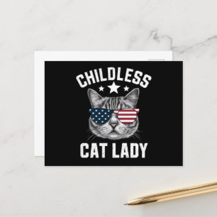 Kinderlose Katzenlady 2024  Postkarte