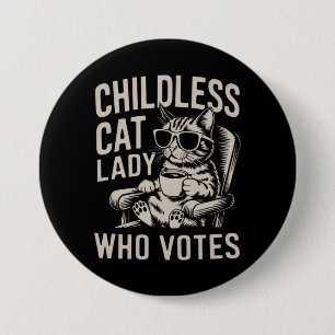 Kinderlose Katzenlady 2024 Wahlstimme Kamala Button
