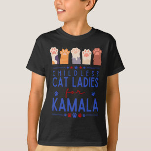 Kinderlose Katzenlady für Kamala Harris Tim Waltz T-Shirt