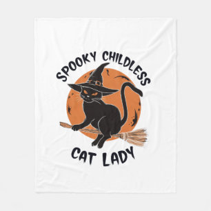 Kinderlose Katzenlady Halloween Gruselige Hexe Wah Fleecedecke