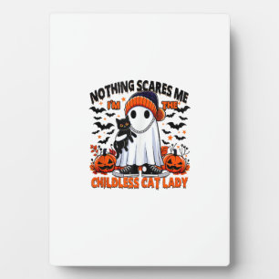 Kinderlose Katzenlady Halloween Gruseliger Geister Fotoplatte