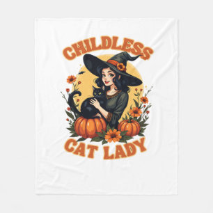 Kinderlose Katzenlady Hexe - lustige Hexenkatze sc Fleecedecke