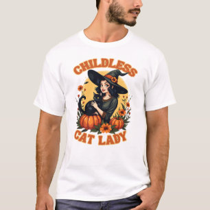 Kinderlose Katzenlady Hexe - lustige Hexenkatze sc T-Shirt