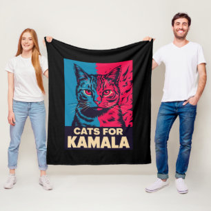 Kinderlose Katzenlady wählt Kamala Harris 2024 Fleecedecke