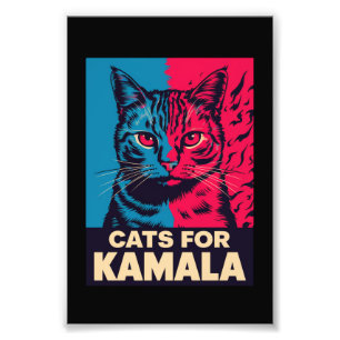 Kinderlose Katzenlady wählt Kamala Harris 2024 Fotodruck