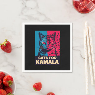 Kinderlose Katzenlady wählt Kamala Harris 2024 Serviette