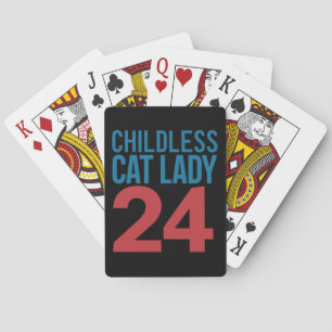 Kinderlose Katzenlady wählt Wahl 2024 USA  Spielkarten