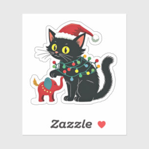 Kinderlose Katzenlady Weihnachten Kamala Trump  Aufkleber