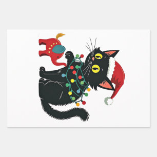 Kinderlose Katzenlady Weihnachten Kamala Trump  Geschenkpapier Set