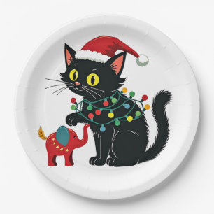 Kinderlose Katzenlady Weihnachten Kamala Trump  Pappteller