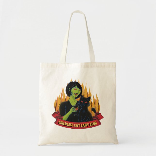 Kinderloser Cat Lady Club - Tote Tasche (Vorne)