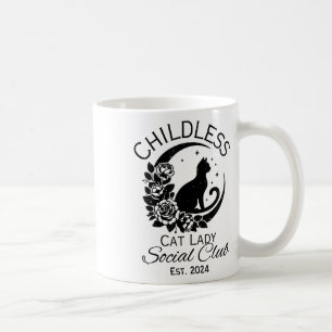 Kinderloser Cat Lady Social Club Est 2024 Kaffeetasse