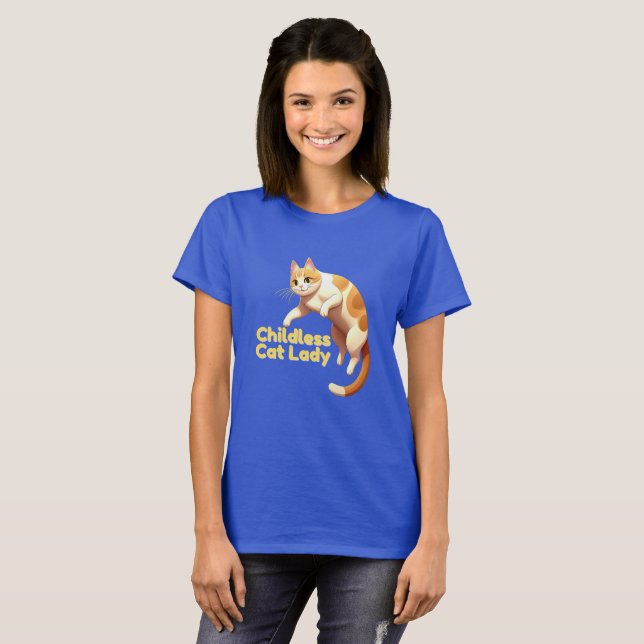 Kinderloser Cat Lady T - Shirt (Vorne ganz)