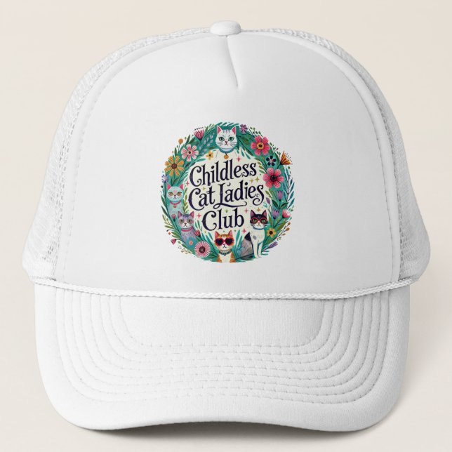 Kinderloser Cat Ladys Club Truckerkappe (Vorderseite)