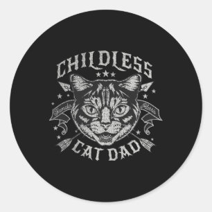 Kinderloser Cat-Vater Runder Aufkleber