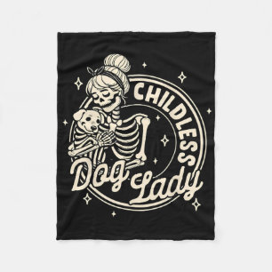 Kinderloser Hund Ladys Funny Dog Skeleton Hallowee Fleecedecke