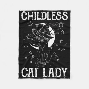 Kinderloses Cat Lady Halloween Cat Shirt für Fraue Fleecedecke
