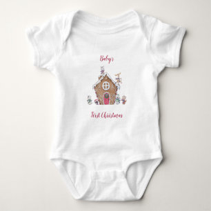 Kindermädchen 1. Weihnachts-Lebkucheneis-Skate Baby Strampler