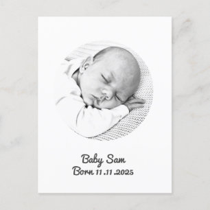 Kindermädchen-Ankündigung Foto-Name Postkarte