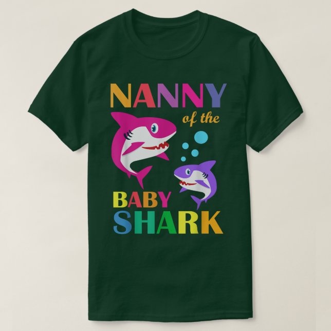 Kindermädchen des Baby Birthday Shark Nanny Shark  T-Shirt (Design vorne)