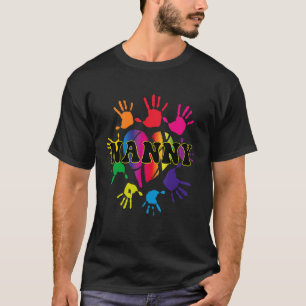 Kindermädchen Handdruckkids Handprint Großmutter M T-Shirt