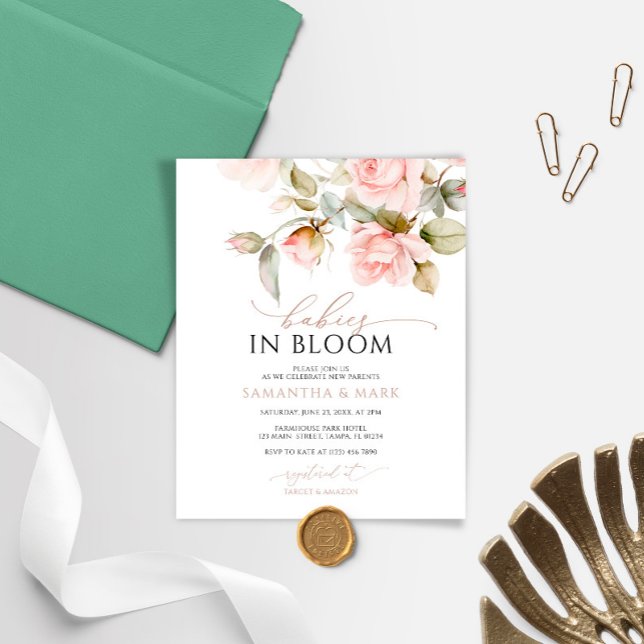 Kindermädchen in Bloom Pink Rose Twin Baby Dusche (Von Creator hochgeladen)